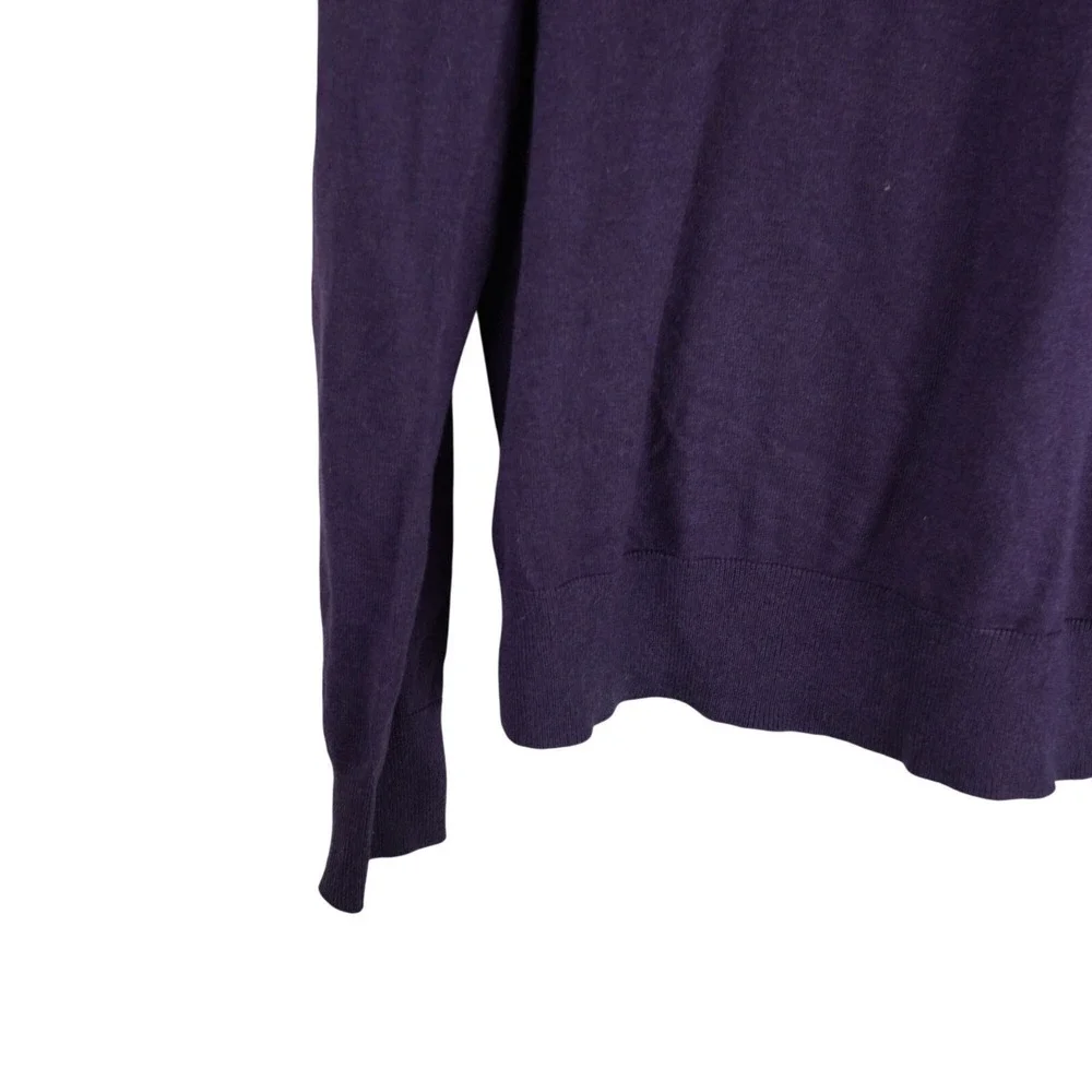 Banana Republic Luxury Blend Silk Cotton Cashmere V-Neck Sweater Purple Sz‎ M